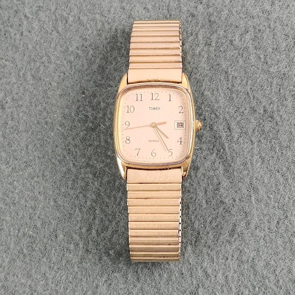 Vintage Timex La Cell Men's Quartz Analog Watch Gold Tone